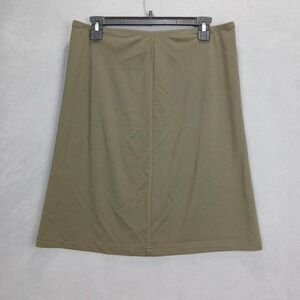 Valerie Stevens A Line Skirt Womens Small Green Rayon Back Slit Casual Wear